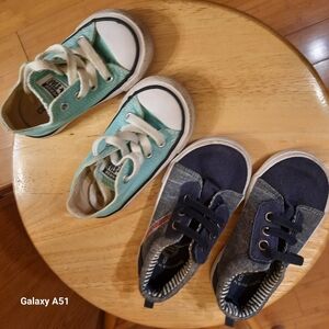 Stylish Kids Sneakers in Blue and Green